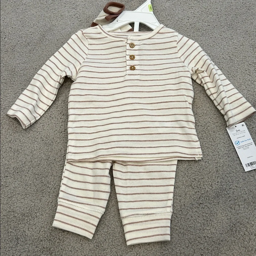 Striped Kids Pajama Set with Socks - Picture 2 of 3